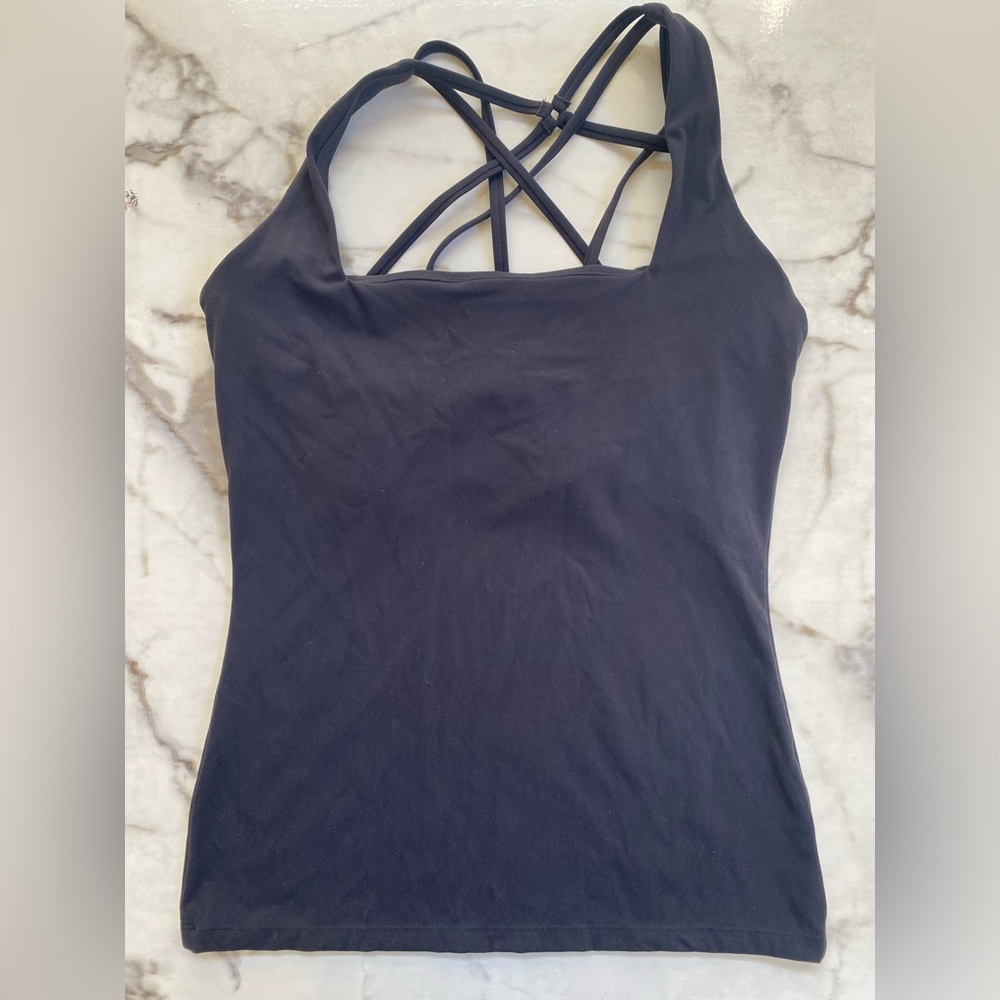 Buffbunny Black Cross Back Tank Top Medium